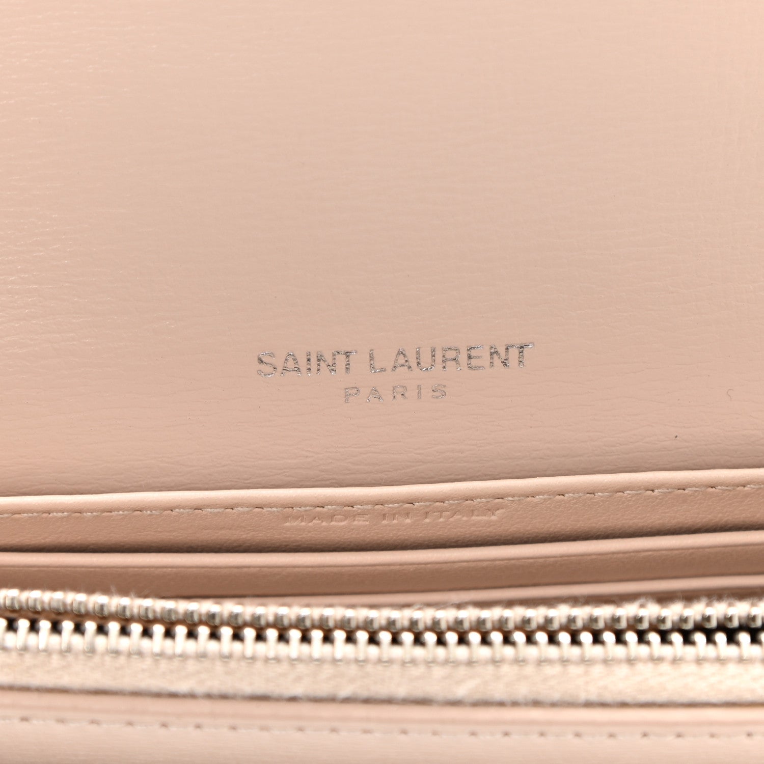 Saint Laurent Calfskin Monogram Sunset Chain Wallet Nude Powder 6 of 8