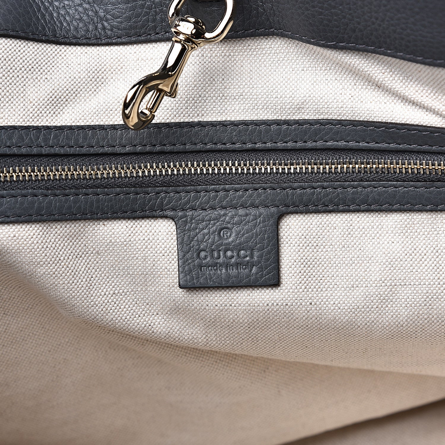 Gucci Pebbled Calfskin Medium Bella Tote Grey 5 of 12