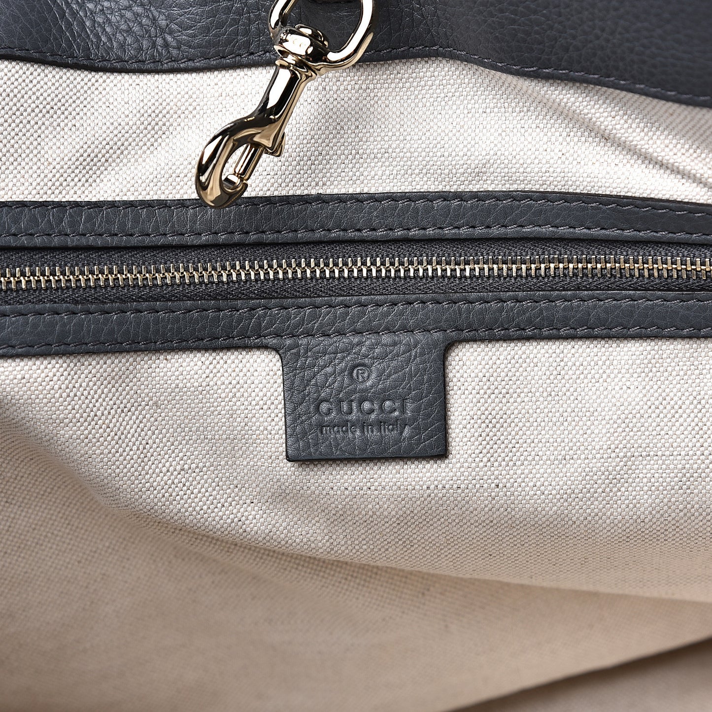 Pebbled Calfskin Medium Bella Tote Grey