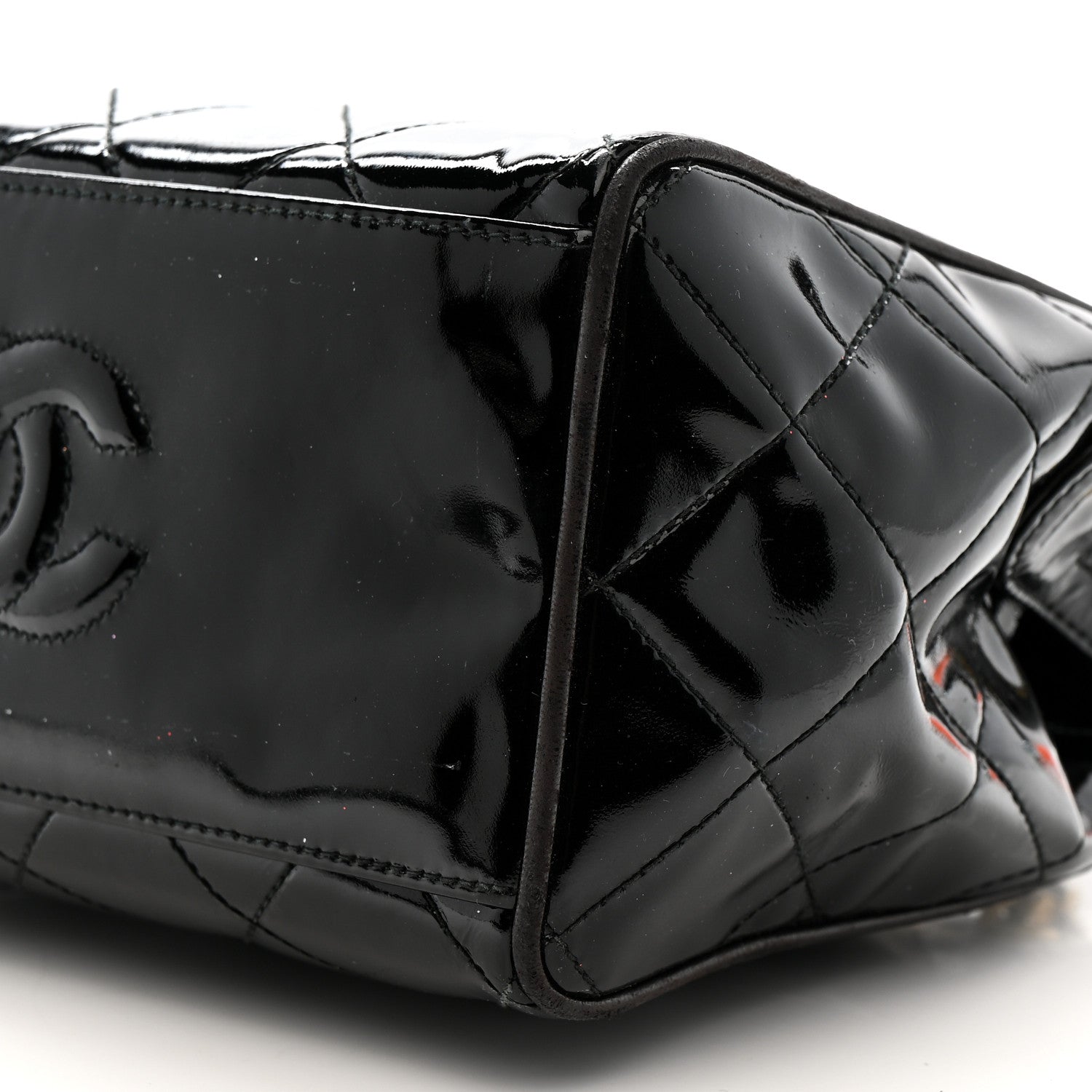 Chanel Patent Quilted CC Shoulder Bag Black 11 of 13