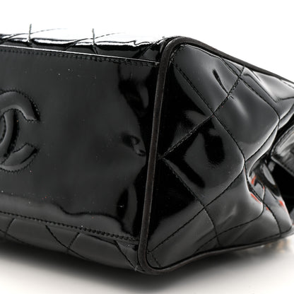 Chanel Patent Quilted CC Shoulder Bag Black 11 of 13