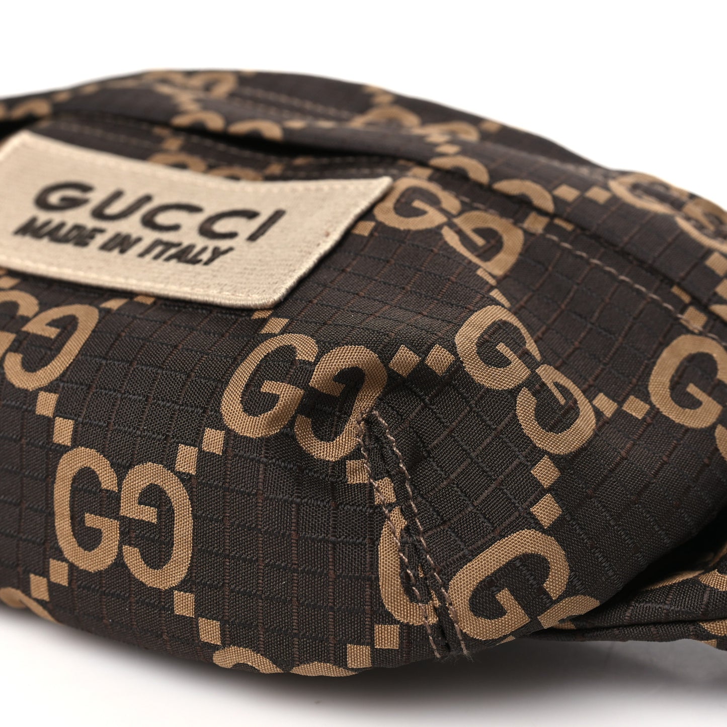 Recycled Polyester Monogram Jumbo GG Belt Bag Ebony Beige