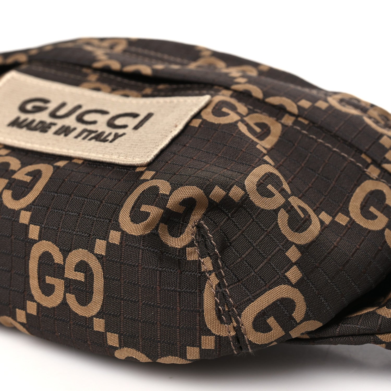 Gucci Recycled Polyester Monogram Jumbo GG Belt Bag Ebony Beige 10 of 10