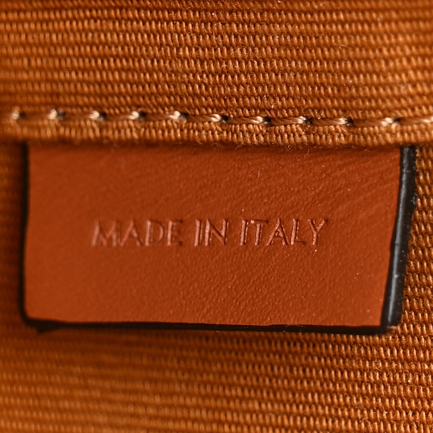 Calfskin Triomphe Canvas Medium Tambour Bag Tan