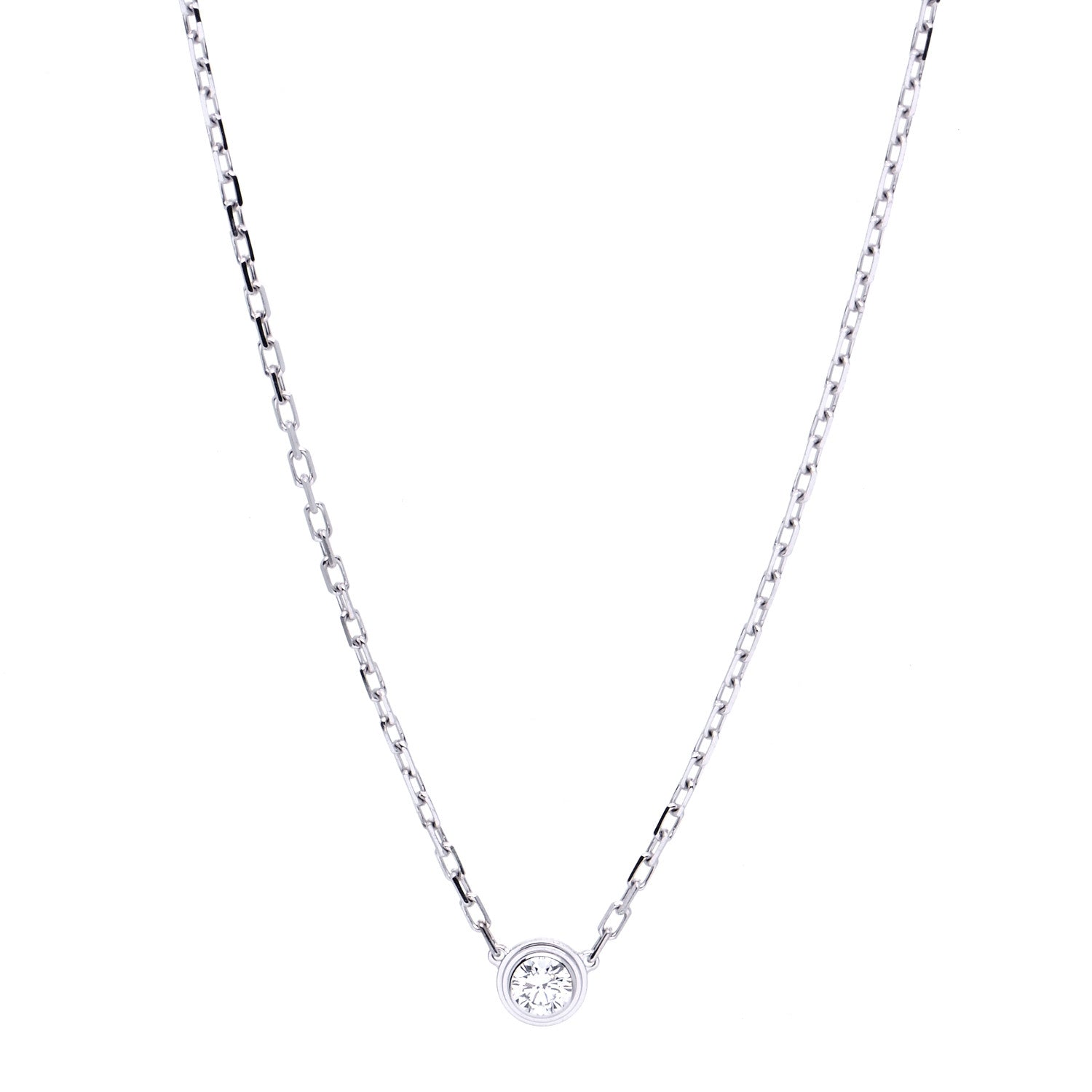 Cartier 18K White Gold Diamond SM D'Amour Pendant Necklace 1 of 8