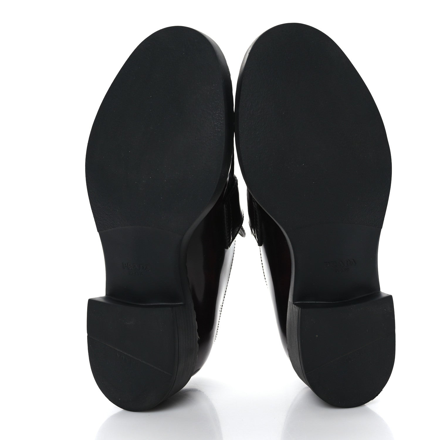 Prada Spazzolato Fume Metal Triangle Logo 50mm Loafers 36.5 Granato 5 of 8