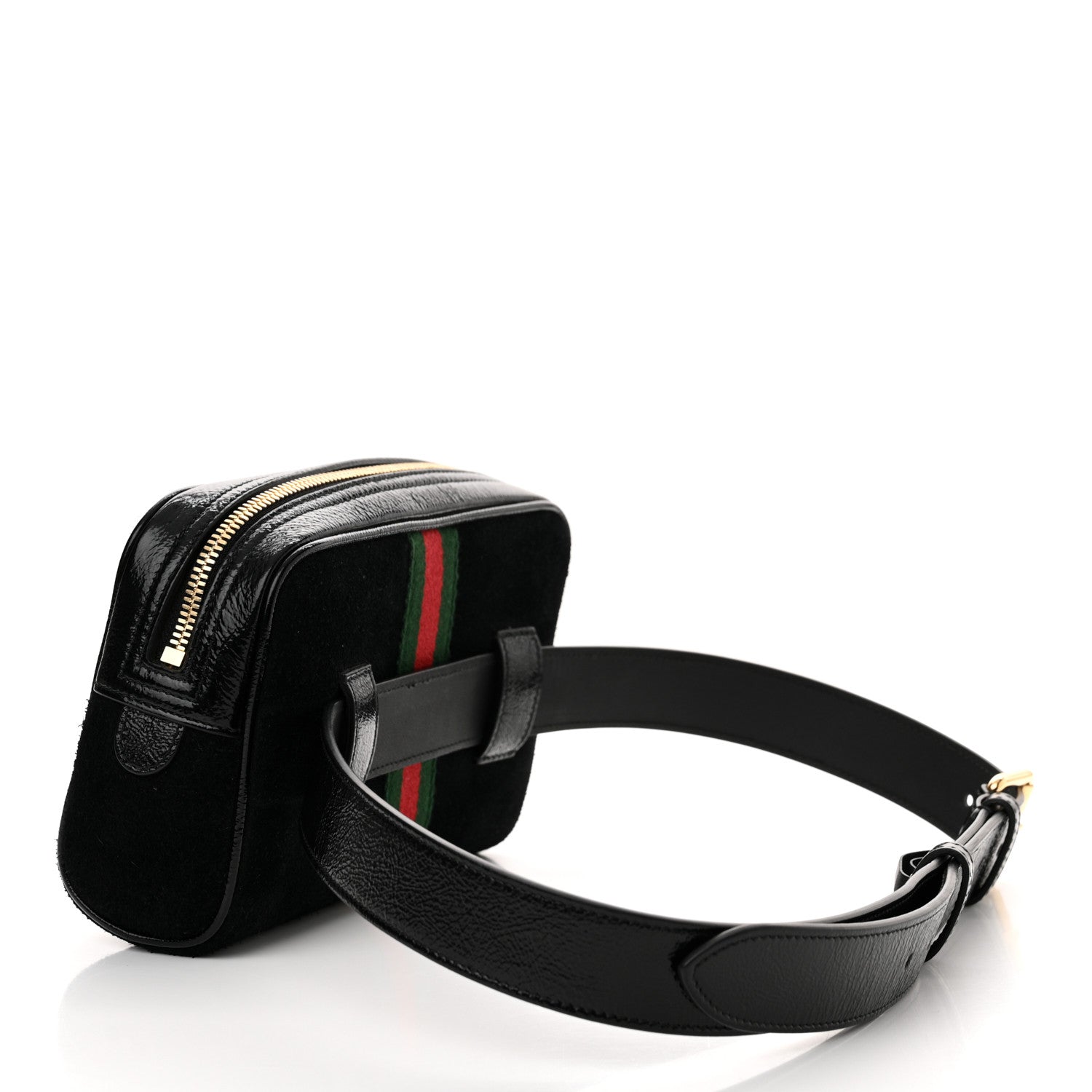 Gucci Suede Small Ophidia Belt Bag 85 34 Black 3 of 10