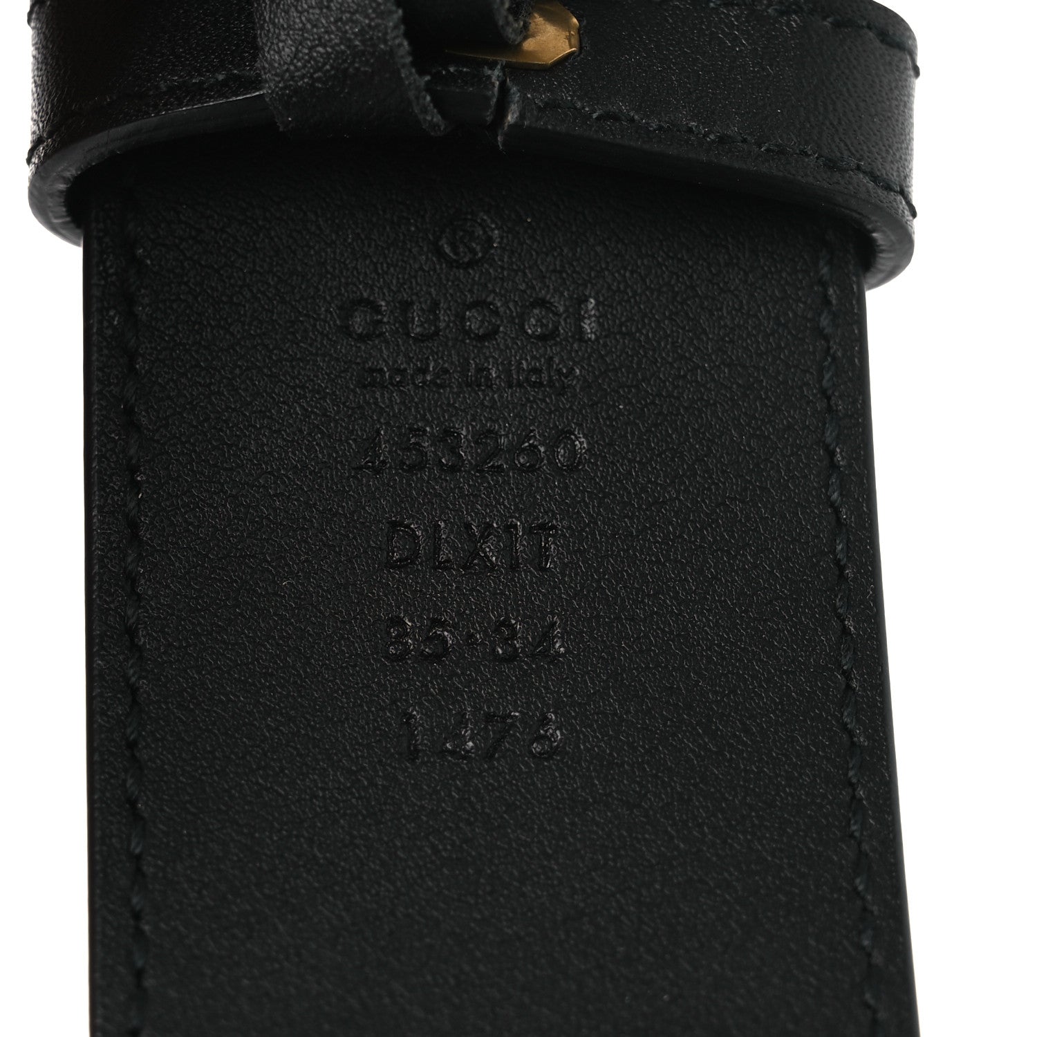 Gucci Moon Calfskin Pearl Double G 40mm Belt 85 34 Black Cream 5 of 8
