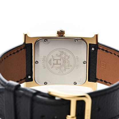 Hermes Stainless Steel Epsom 26mm Heure H Hour Quartz Watch Noir 5 of 11