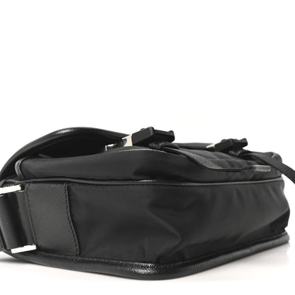 Prada Re-Nylon Saffiano Pocket Double Snap Buckle Messenger Shoulder Bag Black 9 of 10