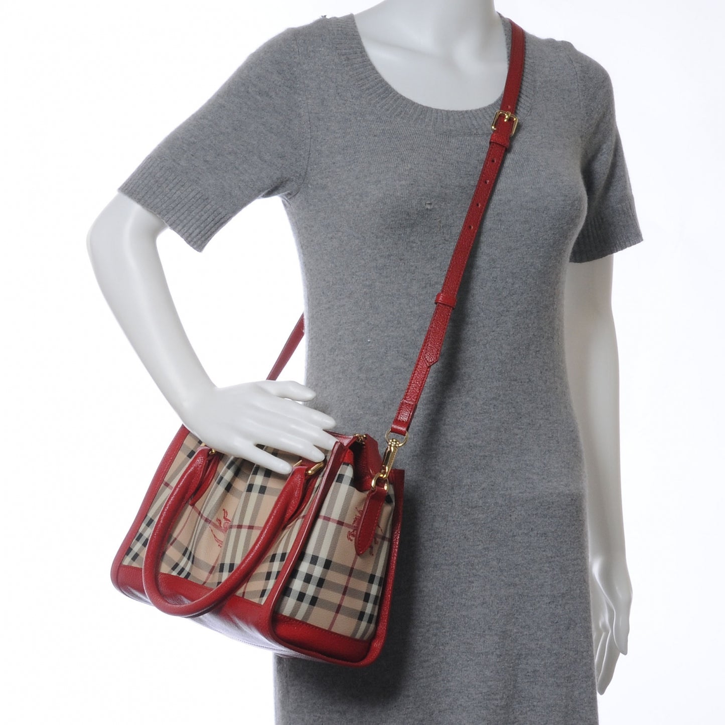 Haymarket Check Pilgrim Tote Red