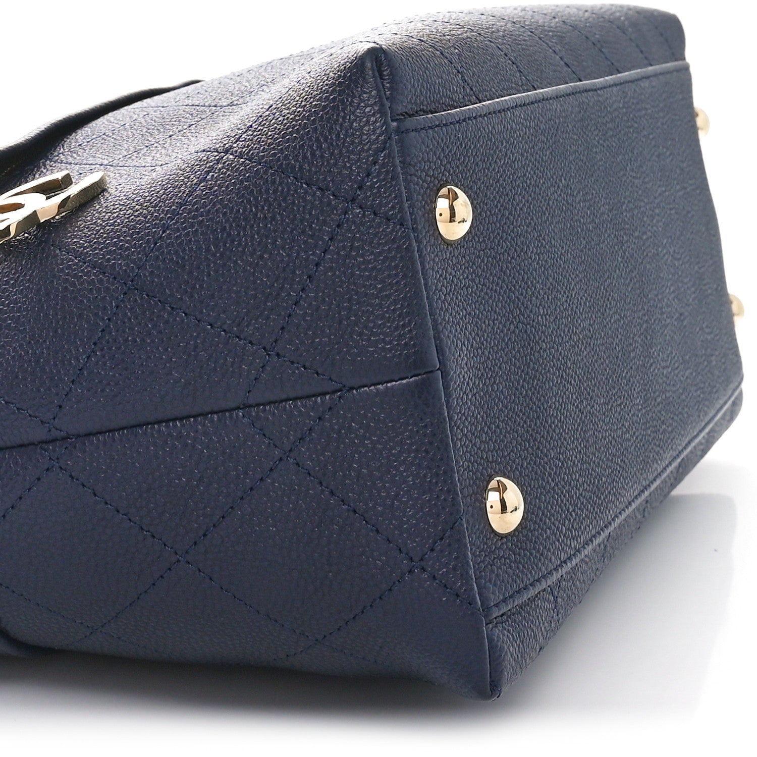 Chanel Crumpled Grained Calfskin Zip and Carry Shopping Tote Dark Navy 9 of 10