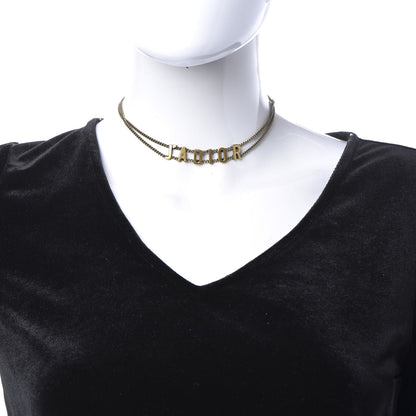 Christian Dior Metal J'Adior Choker Necklace Aged Gold 2 of 4
