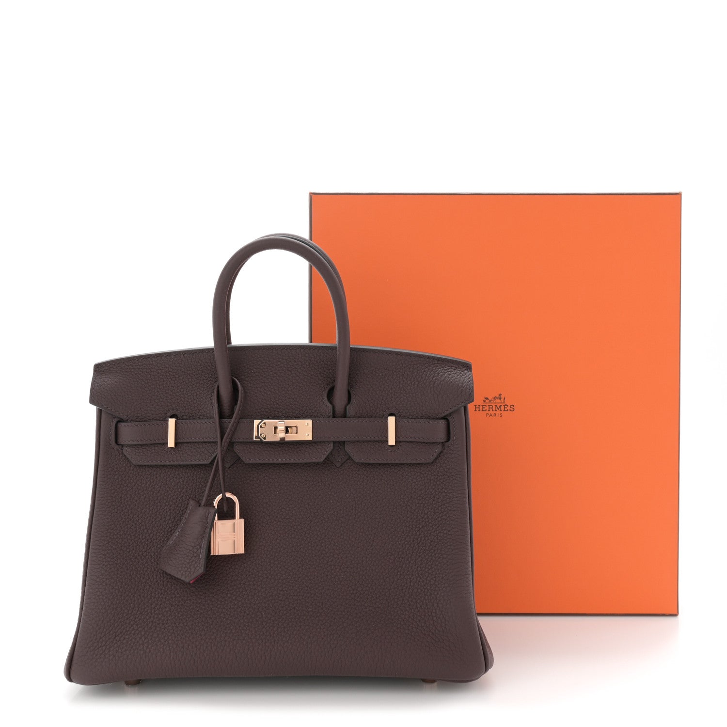 Hermes Togo Horseshoe Birkin 25 Rouge Sellier Rose Mexico 10 of 10