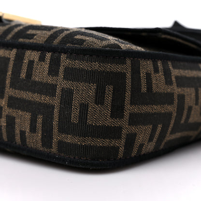 Fendi Fabric Jacquard FF 1974 Medium Baguette Tobacco Moro Black 9 of 9