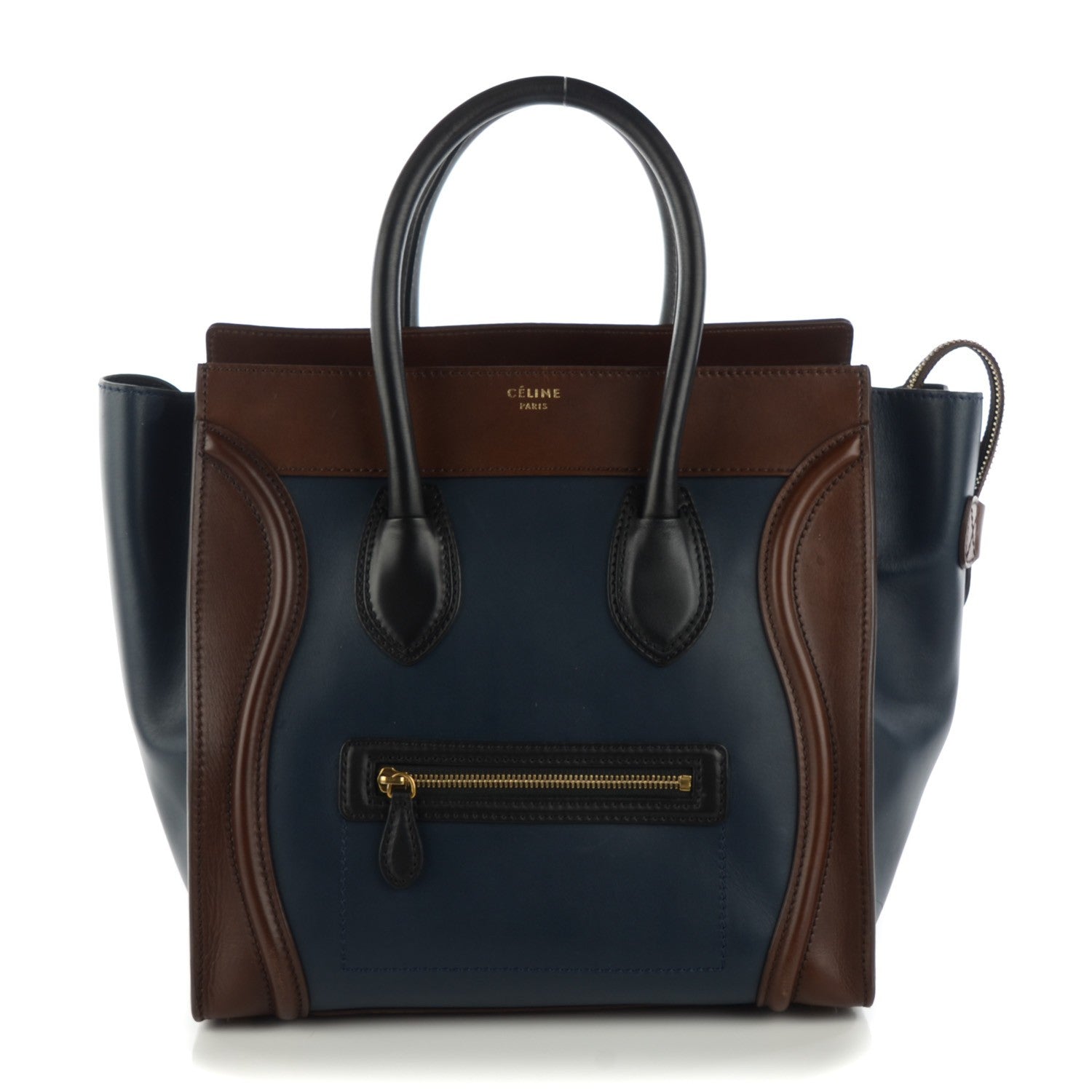 Celine Smooth Calfskin Mini Tri-Color Luggage Navy 1 of 8