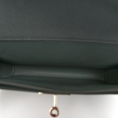 Hermes Epsom Kelly Depeches 25 Pouch Vert Amande 6 of 11