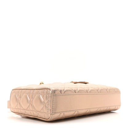 Christian Dior Metallic Lambskin Cannage Medium Lady D-Joy Pink 4 of 10