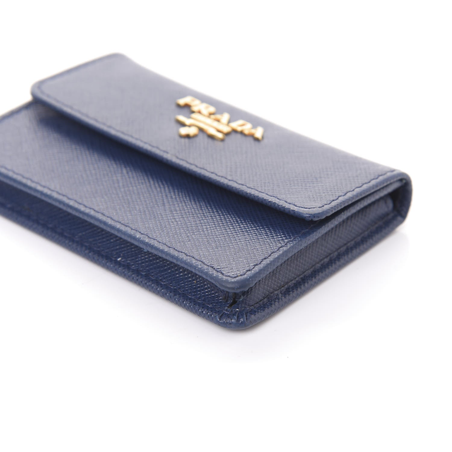 Prada Saffiano Metal Coin Purse Bluette 7 of 8