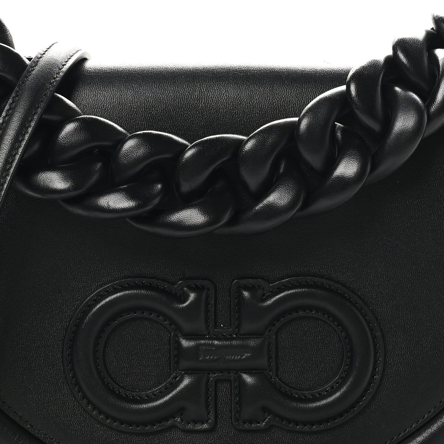 Calfskin Aura Shoulder Bag Black