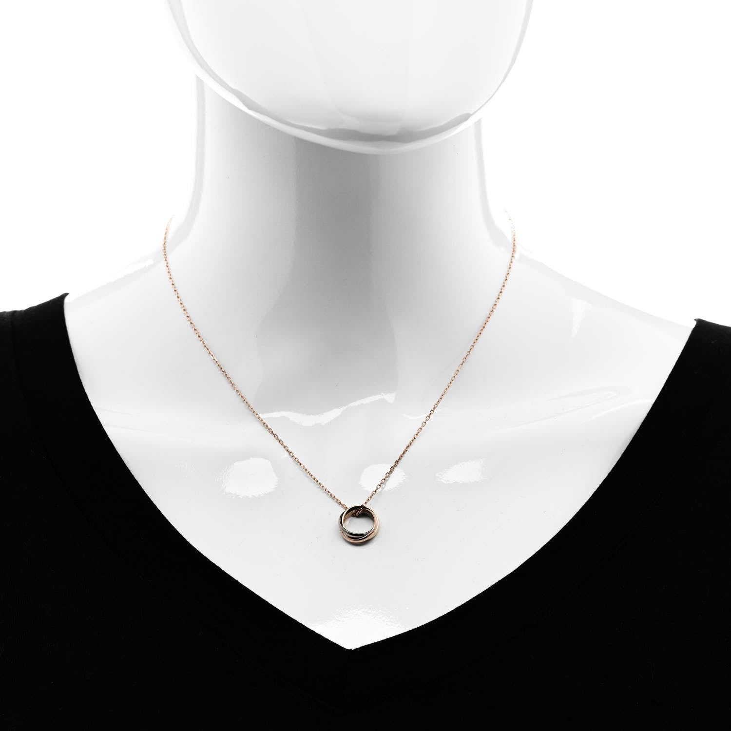 Cartier 18K Pink Yellow White Gold Baby Trinity Pendant Necklace 2 of 6