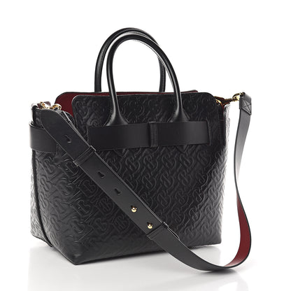 Burberry Calfskin Embossed Monogram Small Belt Bag Black 2 of 8