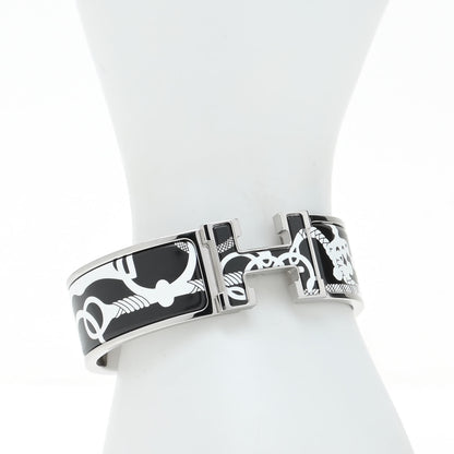 Hermes Enamel Printed Wide Panoplie Equestre Clic H Bracelet PM Positif Negatif 2 of 5