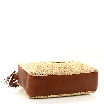 Saint Laurent Raffia Canvas Monogram Lou Camera Bag Beige Brown 4 of 18