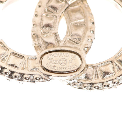 Chanel Crystal Timeless CC Earrings Light Gold 4 of 5