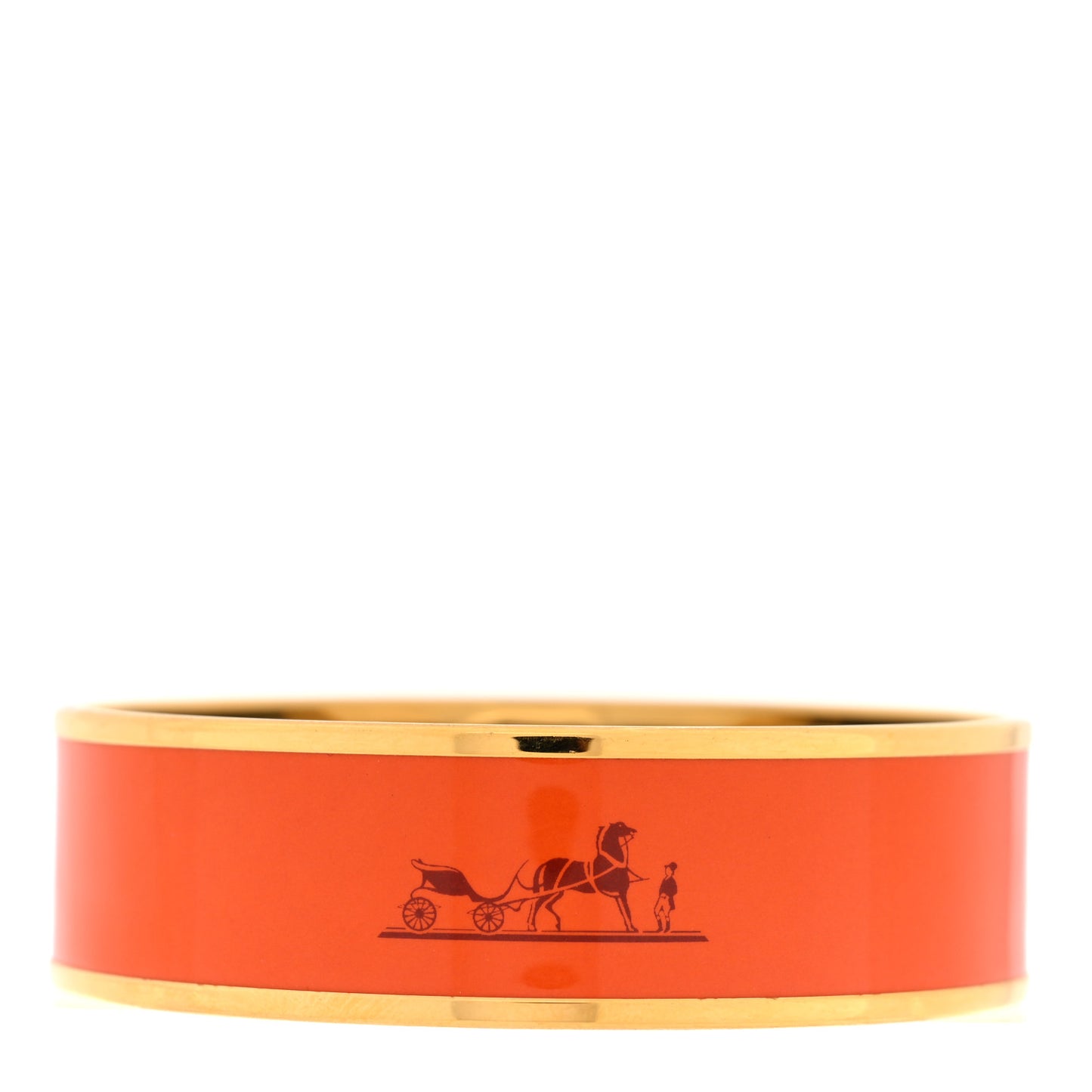 Enamel Printed Caleche Wide Bracelet 62 Orange
