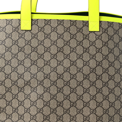 Gucci GG Supreme Monogram Totissima Shopping Tote Ebony Beige Yellow 8 of 10