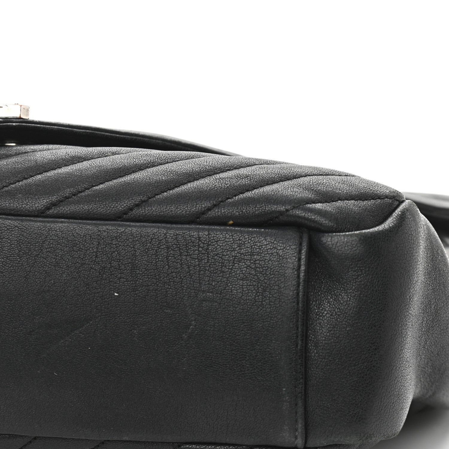 Saint Laurent Sheepskin Matelasse Chevron Monogram Large College Satchel Black 15 of 17