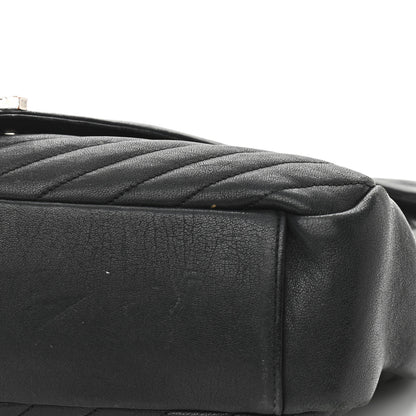 Saint Laurent Sheepskin Matelasse Chevron Monogram Large College Satchel Black 15 of 17