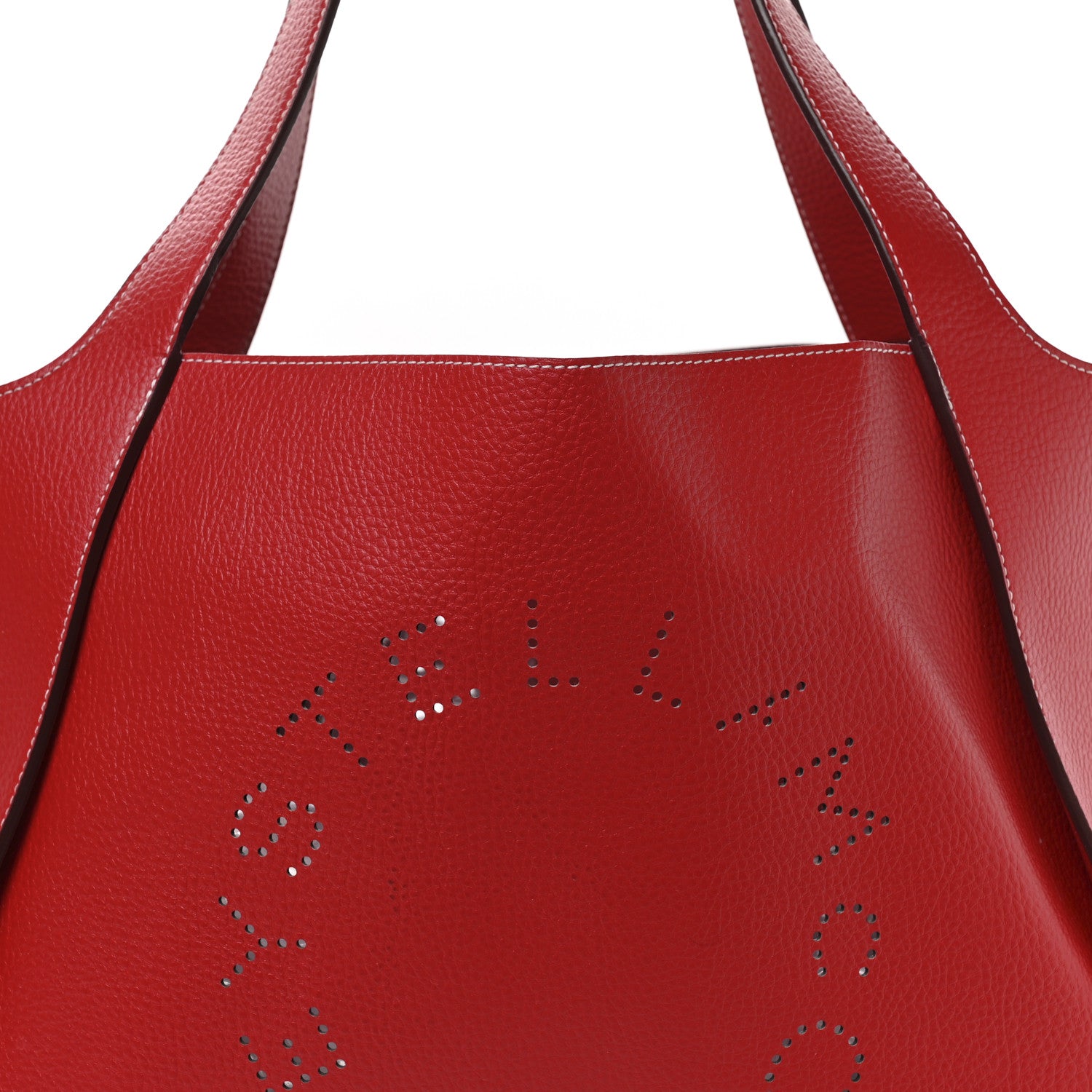 Stella McCartney Grainy Alter Mat Perforated Tote Red 7 of 9