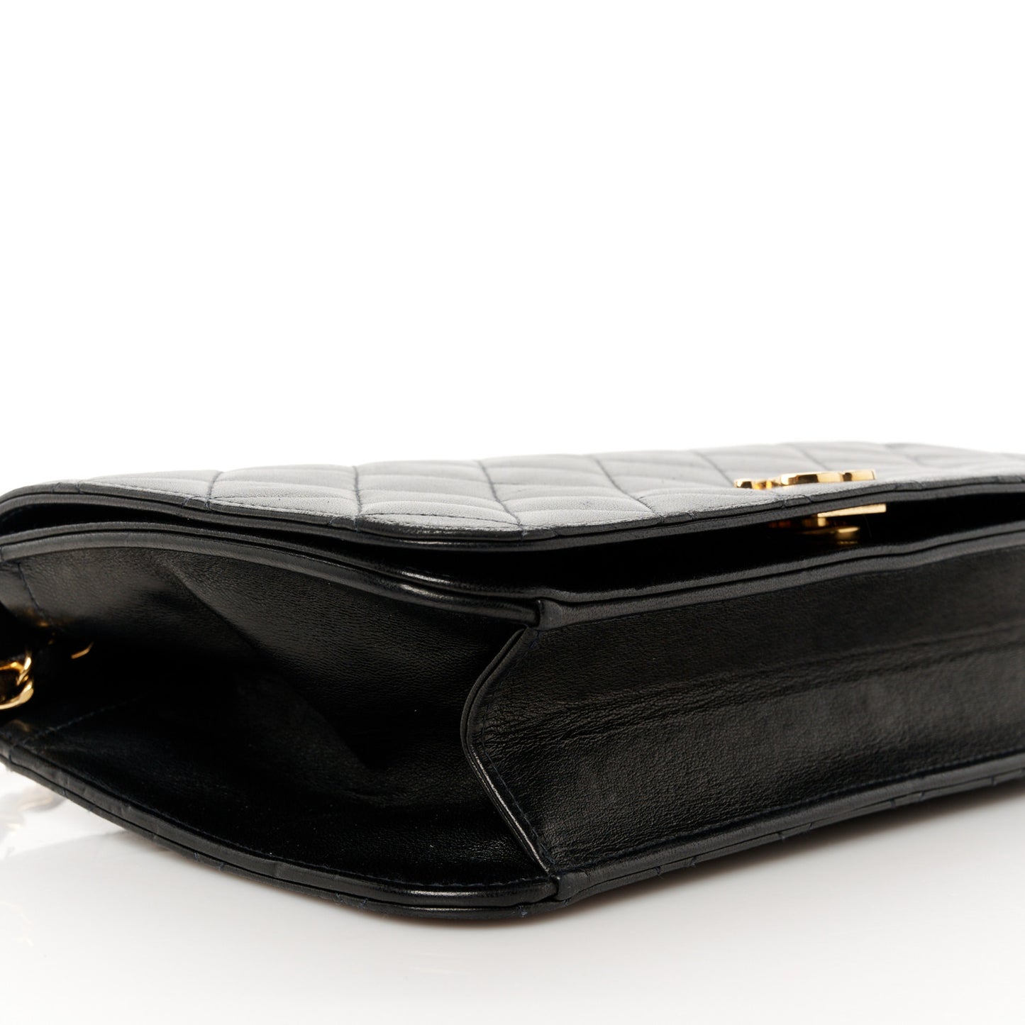Lambskin Quilted Small Single Flap Black
