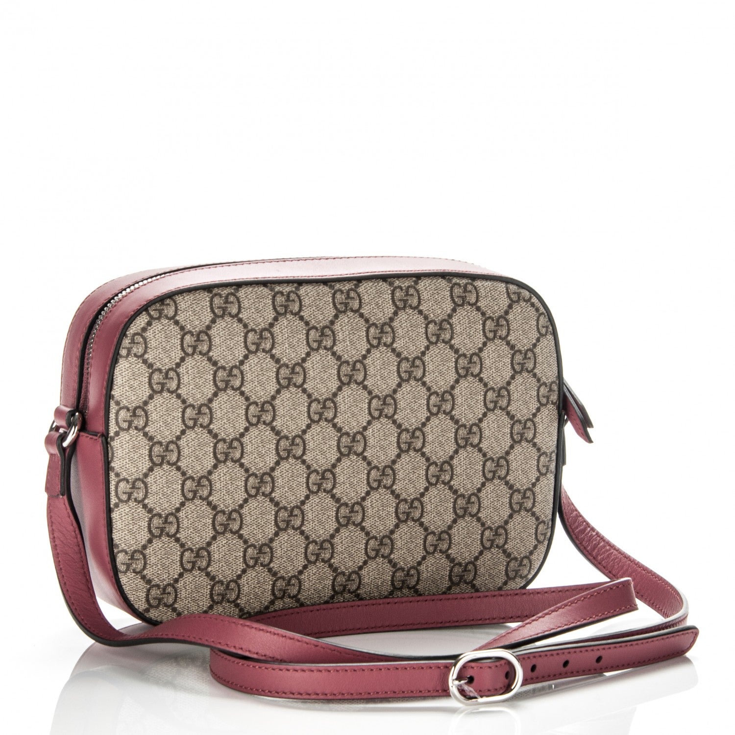 Gucci GG Supreme Monogram Calfskin Be0e Embellished Small Shoulder Bag Beige New Rosette 3 of 7