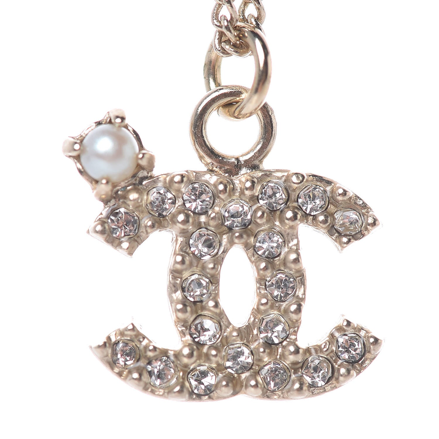 Chanel Pearl Crystal CC Bracelet Gold 4 of 5