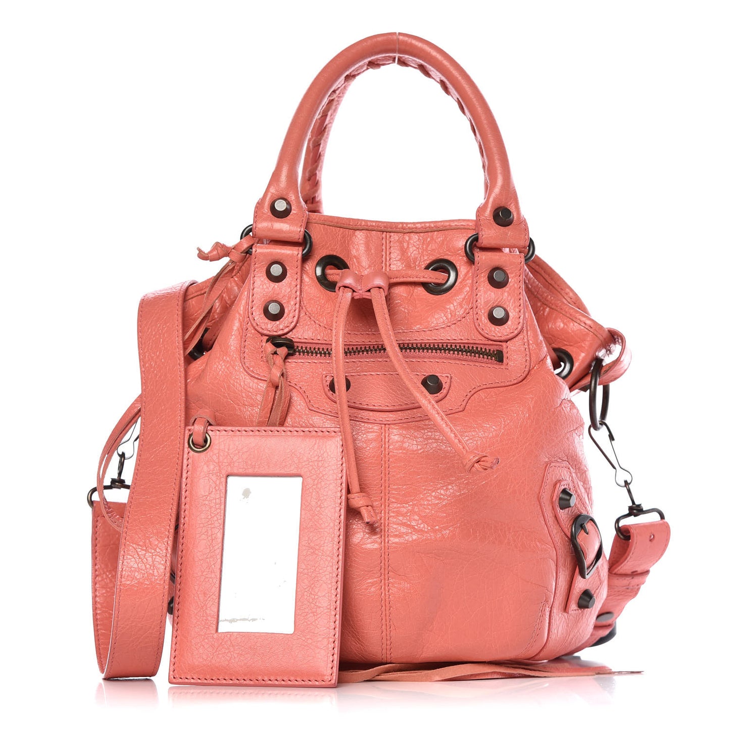 Agneau Classic Hardware Mini Pompon Rose Azalee