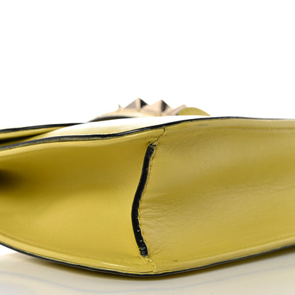Valentino Garavani Vitello Medium Glam Lock Rockstud Flap Naples Yellow 6 of 15
