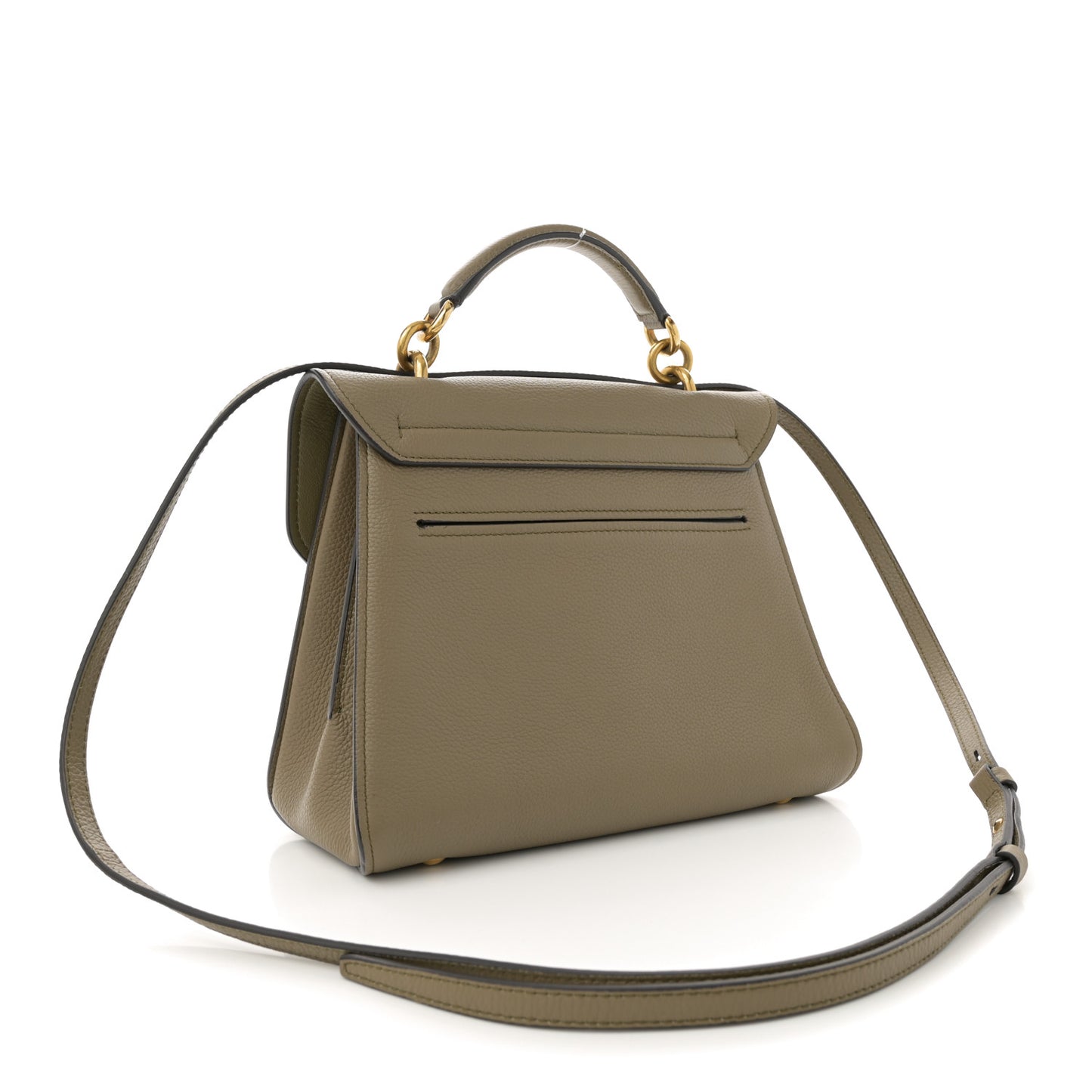 Calfskin Small Margot Top Handle Satchel Verde Olivo