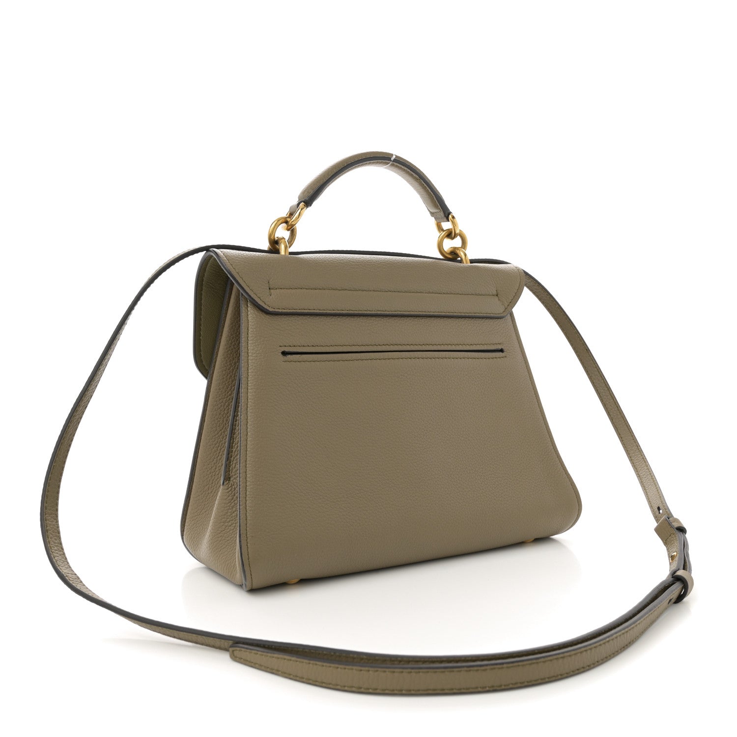 Salvatore Ferragamo Calfskin Small Margot Top Handle Satchel Verde Olivo 3 of 10