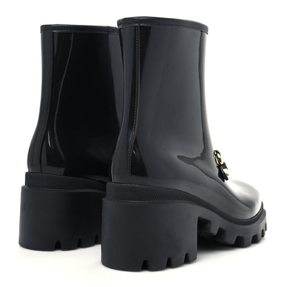 Gucci Rubber Womens Horsebit Ankle Boots 40 Black 4 of 7