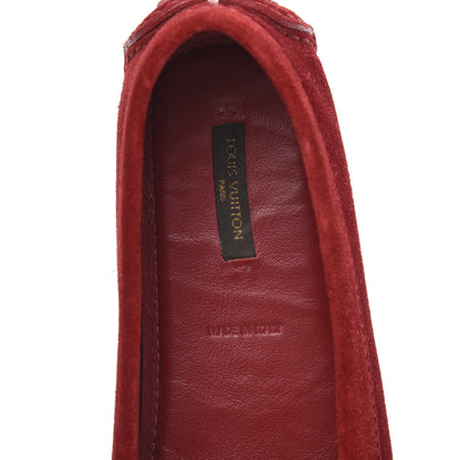 Louis Vuitton Suede Womens Travel Moccasin Loafers 39 Rouge 6 of 8