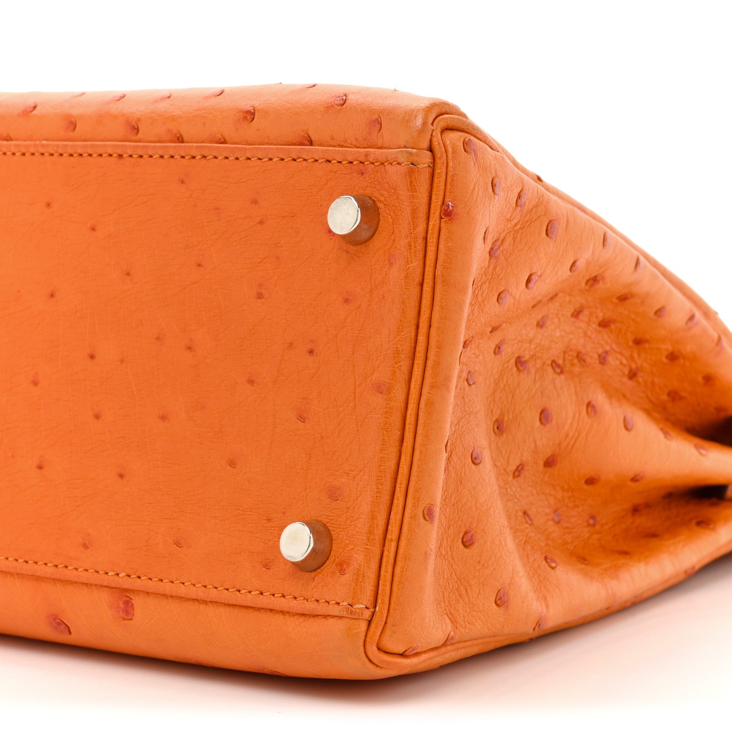 Hermes Ostrich Kelly Retourne 32 Orange 9 of 20
