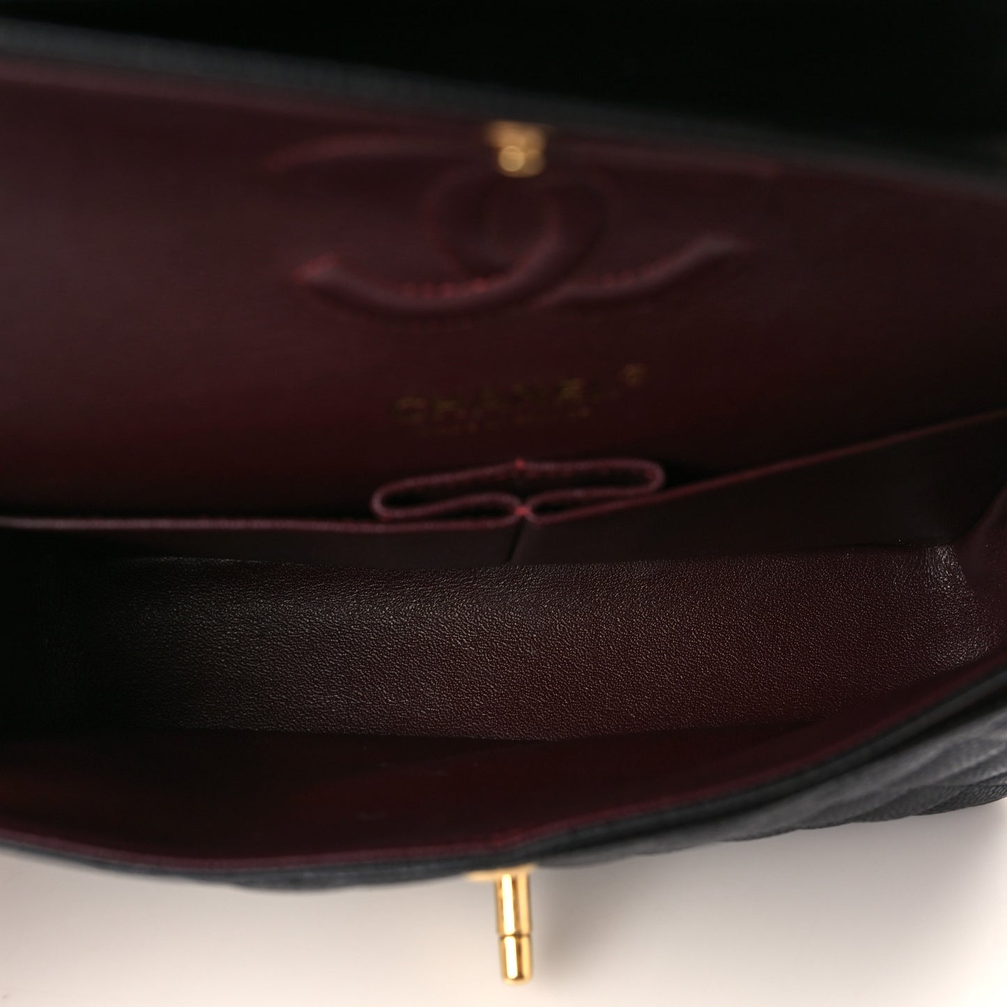 Caviar Quilted Small Double Flap Black