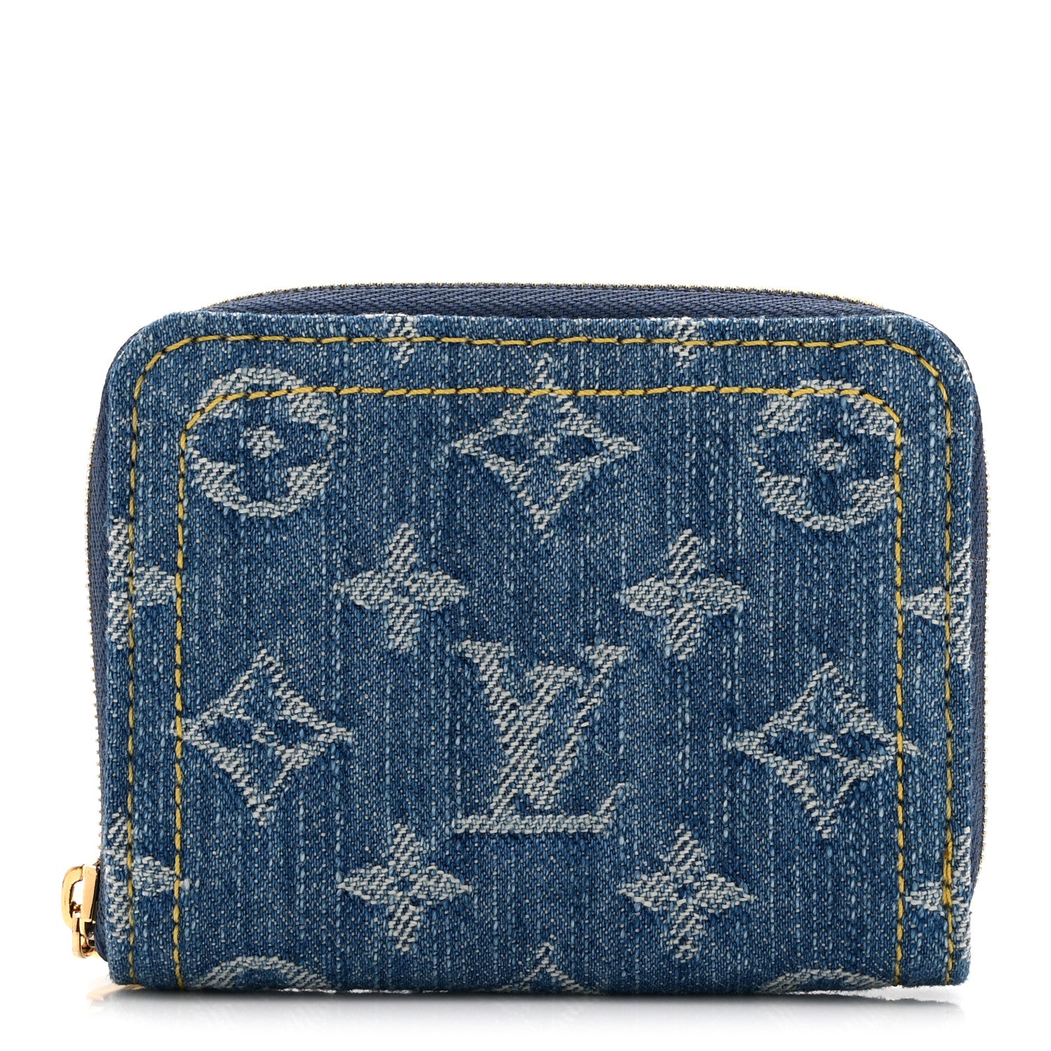 Louis Vuitton Denim Monogram Zippy Coin Purse Blue 1 of 9