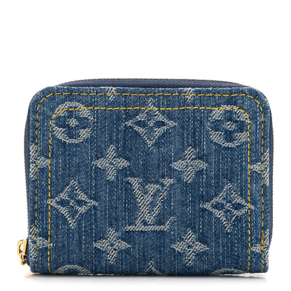 Louis Vuitton Denim Monogram Zippy Coin Purse Blue 1 of 9