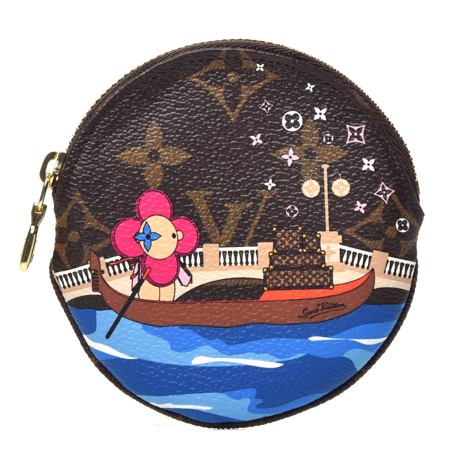 Louis Vuitton Monogram 2019 Christmas Animation Round Coin Purse Blue 1 of 7