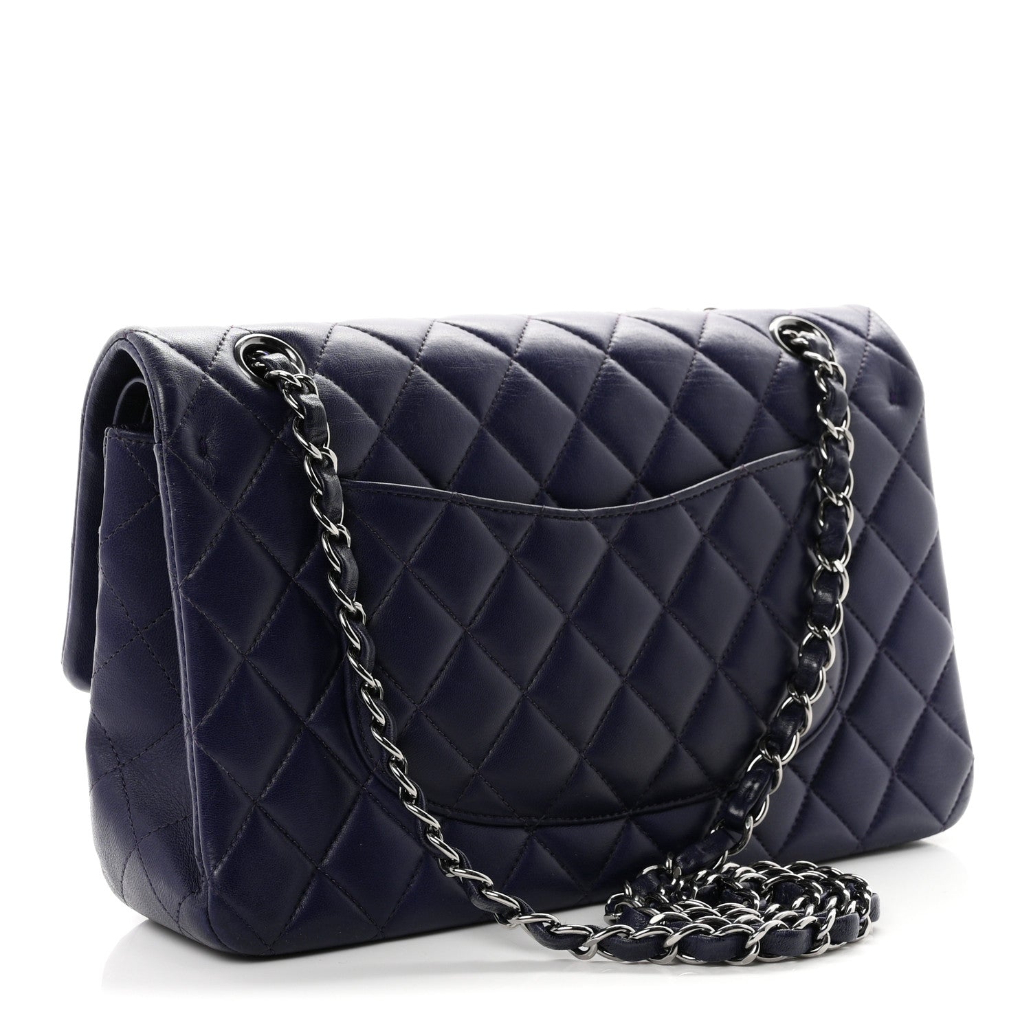 Chanel Lambskin Quilted Medium Double Flap Dark Purple 3 of 10