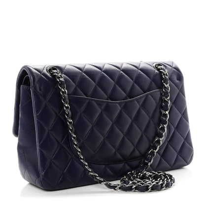 Chanel Lambskin Quilted Medium Double Flap Dark Purple 3 of 10
